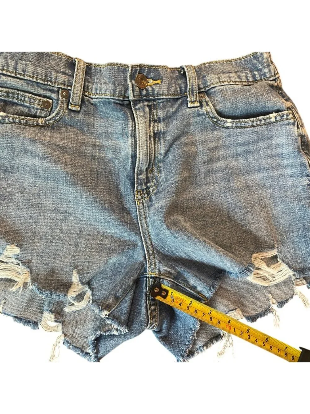 Aerie Daydream Denim Elastic Waist Shorts Medium Wash Size Small